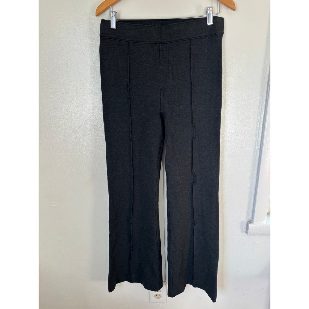 SPANX Seamed Flare Leg Ponte Pants Charcoal Gray Stretch Career Casual‎ Women L